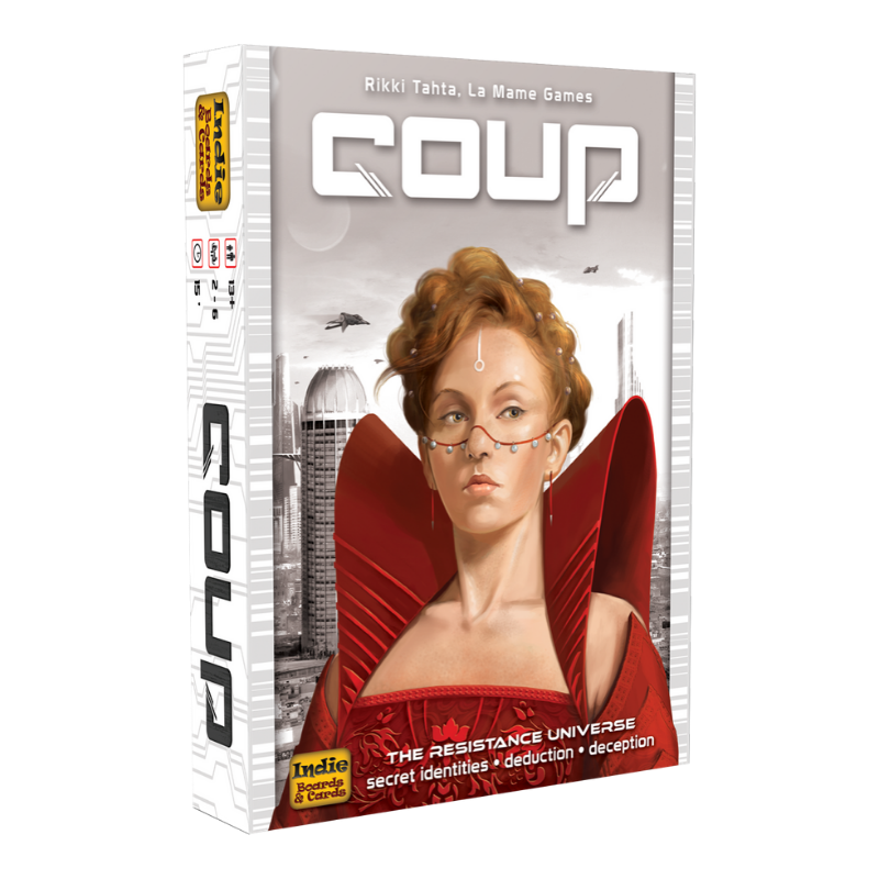 Coup card game box and cards